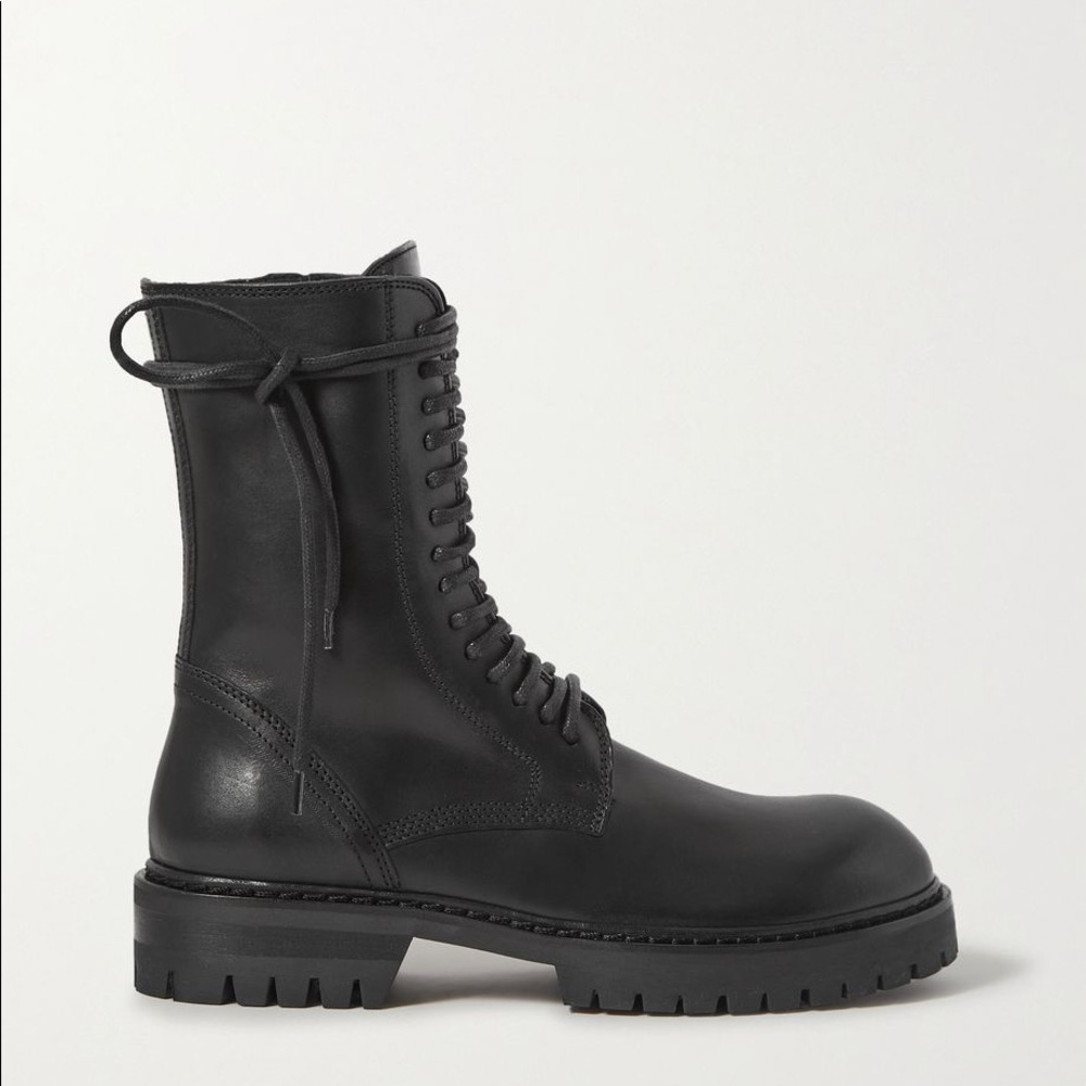 Ann Demeulemeester lace up leather combat boots